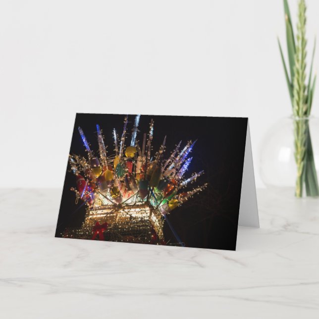 Lobster Trap Christmas Tree Holiday Card (Front)