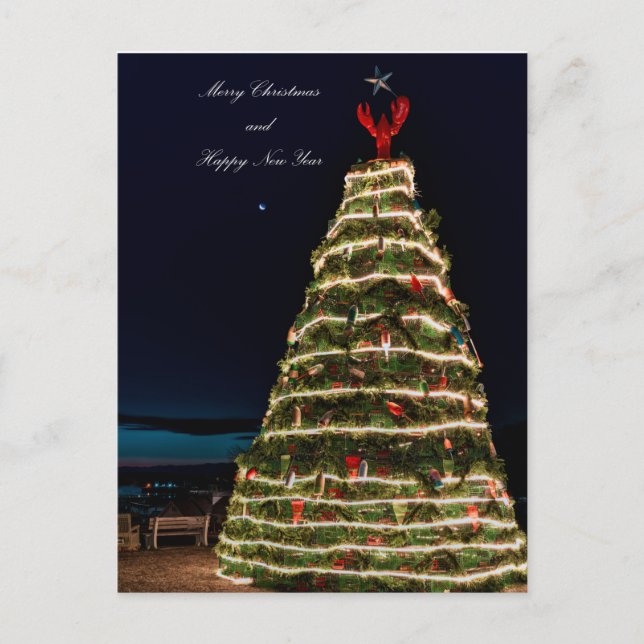 Lobster Trap Christmas Tree Rockland ME Postcard (Front)