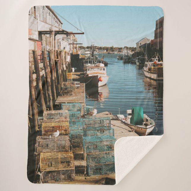 LOBSTER TRAPS SHERPA BLANKET (Front)