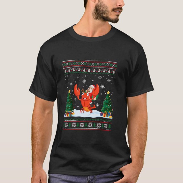 Lobster Ugly Christmas Sweater Funny Santa Claus R (Front)