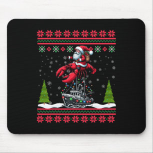 Lobster Ugly Xmas Gifts Santa Riding Lobster Chris Mouse Mat