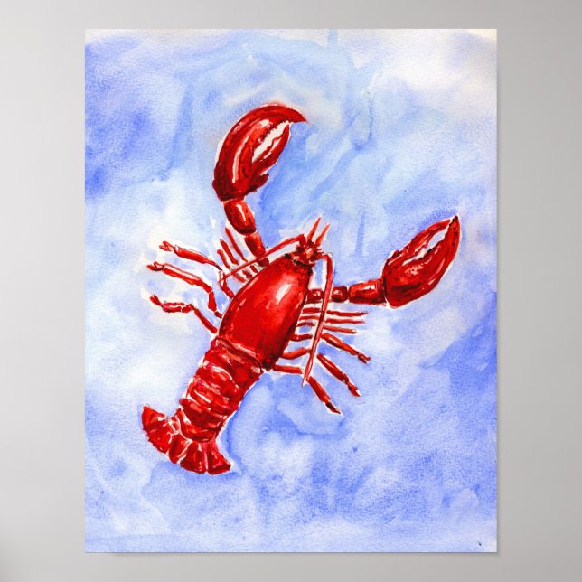 Lobster Watercolor Print (Front)