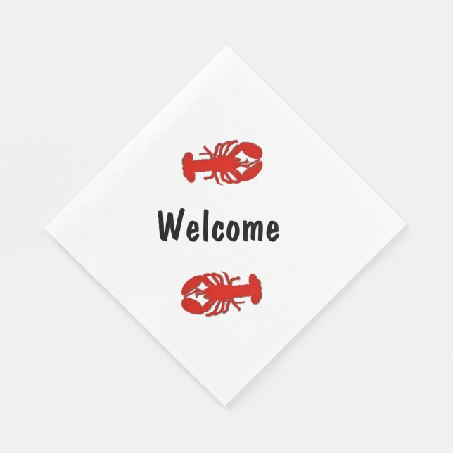 Lobster Welcome Napkin (Corner)