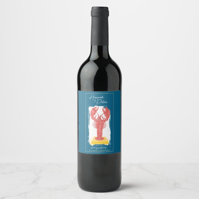 Lobster wine bottle label (Front)