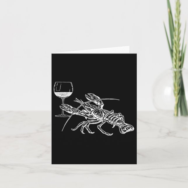 Lobster Wine Drinking Shirt Funny Beach Cruise Vac Card (Front)