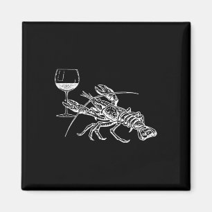 Lobster Wine Drinking Shirt Funny Beach Cruise Vac Magnet