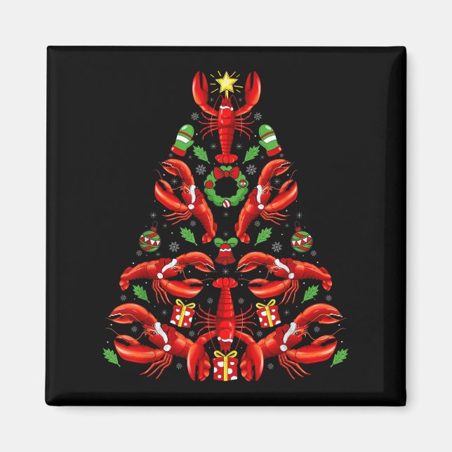 Lobster Xmas Decoration Santa Hat Lobster Christma Magnet (Front)