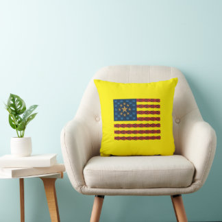 Lobsters American Flag Cushion