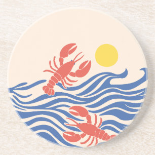 Lobsters Frolicking in the Ocean Coaster