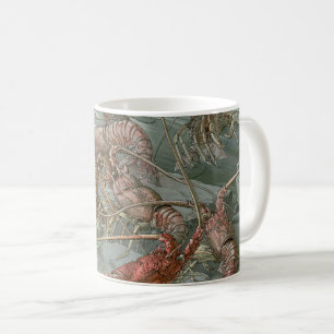 Lobsters in the Ocean, Vintage Art Nouveau Coffee Mug