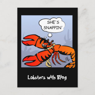 Lobsters with Bling Postcard