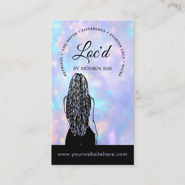Loc Stylist Beauty Salon Opal Loctitian Business Card (Front)