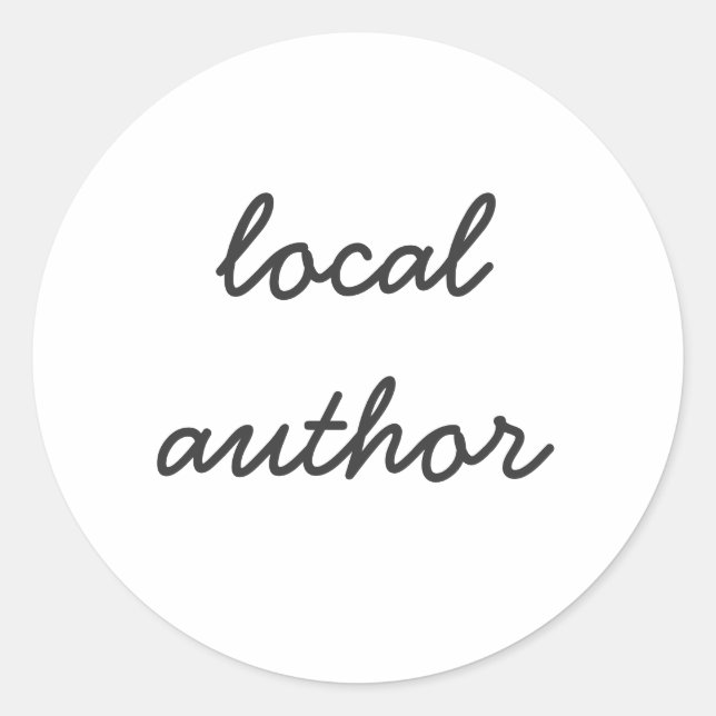 local author classic round sticker (Front)