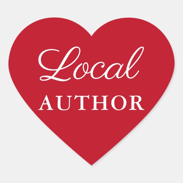 Local Author Writer Book Promo Red Heart Heart Sticker (Front)