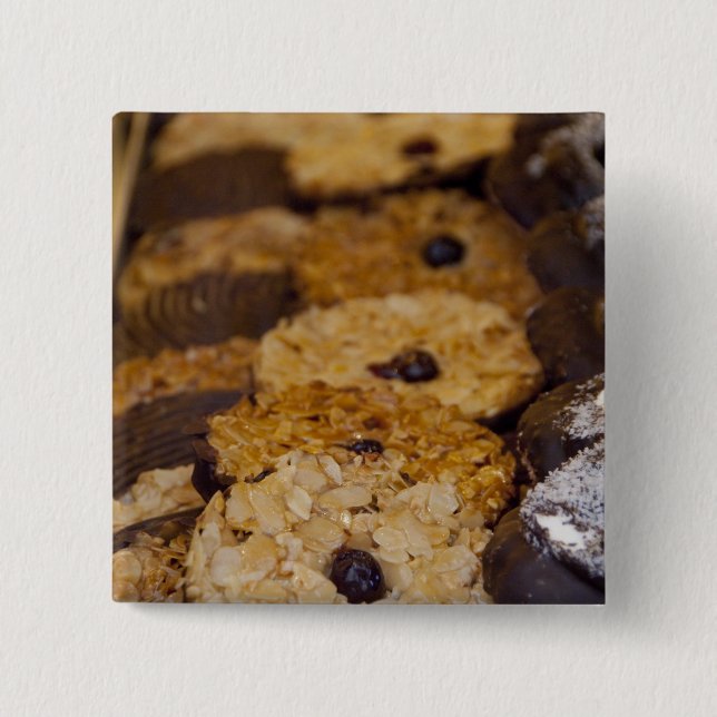 Local bakery shop window, Wertheim, 15 Cm Square Badge (Front)