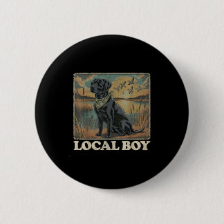 Local Boy Black Lab Hunting Dog Marsh Scene Sunset 6 Cm Round Badge