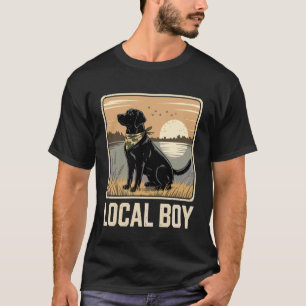 Local Boy Black Labrador Retro Vintage Sunset Mars T-Shirt