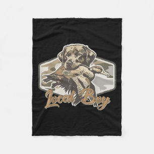 Local Boy Hunting Dog Camo Southern Country Pride Fleece Blanket