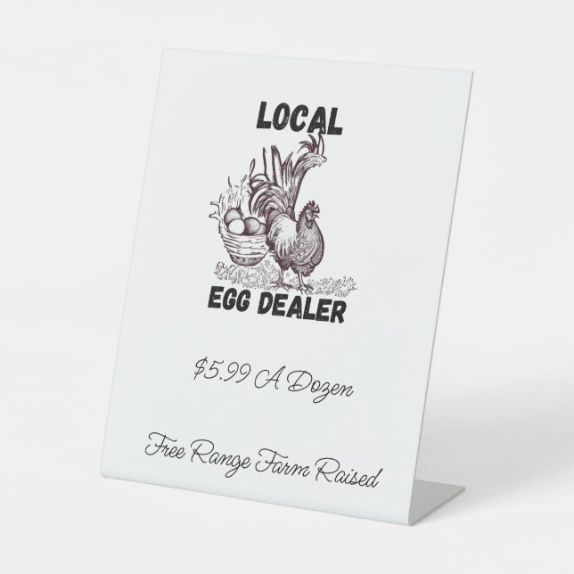 Local Chicken Eggs Dealer Pedestal Sign (Front)