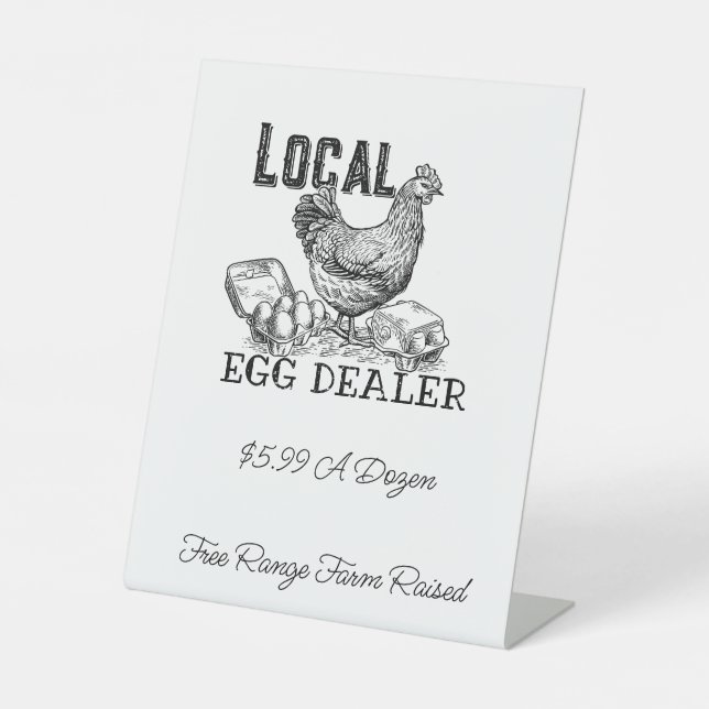 Local Chicken Eggs Dealer Pedestal Sign (Front)