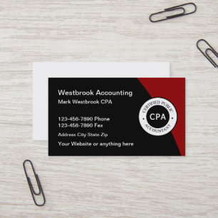 Local CPA Accountant Modern Emblem Business Cards