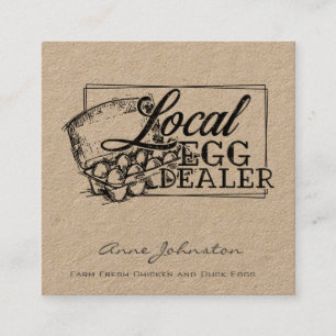Local Egg Dealer Chicken Egg Sales Square Business Card