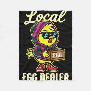 Local Egg Dealer Chicken Sungles Hoodie Easter Fleece Blanket