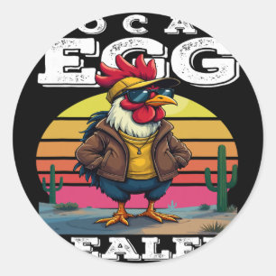 Local Egg Dealer Cool Rooster Sungles Funny Farmer Classic Round Sticker