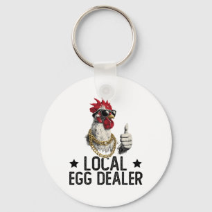 Local Egg Dealer Farm Chicken Farmer Key Ring