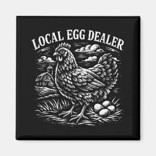 Local Egg Dealer Funny Chicken Farm Vintage Easter Magnet