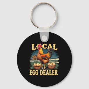 Local Egg Dealer Funny Farm Chicken Backyard Hen G Key Ring