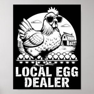 Local Egg Dealer Funny Retro Easter Farm Chicken B Poster