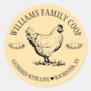 Local Egg Dealer Labels,Farmers Market  Classic Round Sticker