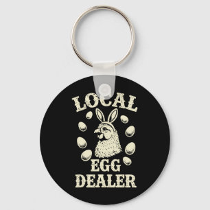 Local Egg Dealer Poultry Farm Easter Day Farmer Key Ring