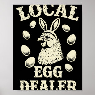 Local Egg Dealer Poultry Farm Easter Day Farmer Poster