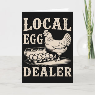 Local Egg Dealer Retro Chicken Funny Farmer Easter Card