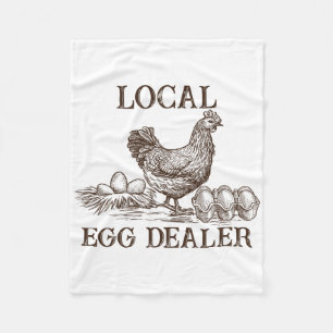 Local Egg Dealer Retro Chicken Funny Farmer Easter Fleece Blanket
