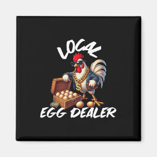 Local Egg Dealer Retro Chicken Funny Farmer Easter Magnet