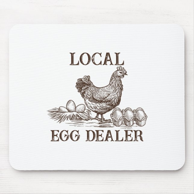Local Egg Dealer Retro Chicken Funny Farmer Easter Mouse Mat (Front)
