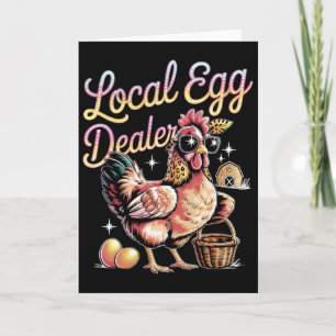 Local Egg Dealer Retro Funny Easter Chicken Farmin Card