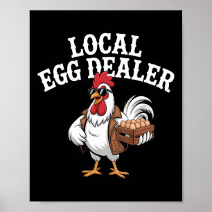 Local Egg Dealer Roster Easter Funny Chicken Farme Poster