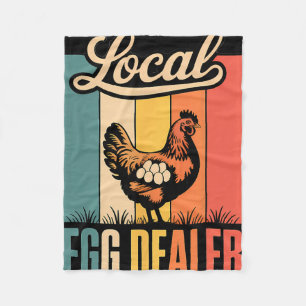 Local Egg Dealer Roster Farmer Funny Chicken Easte Fleece Blanket