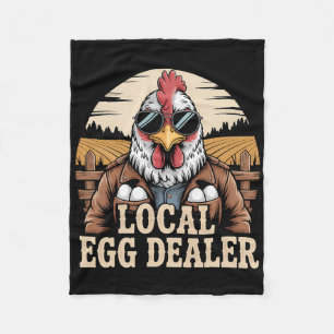 Local Egg Dealer Roster Farmer Funny Chicken Easte Fleece Blanket
