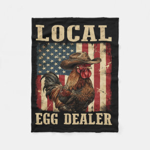 Local Egg Dealer Roster Farmer Funny Chicken Easte Fleece Blanket