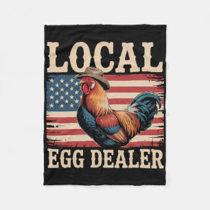 Local Egg Dealer Roster Farmer Funny Chicken Easte Fleece Blanket