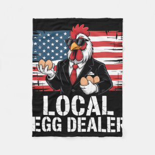 Local Egg Dealer Roster Farmer Funny Chicken Easte Fleece Blanket