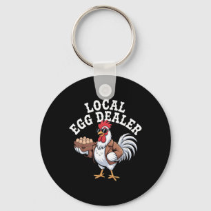 Local Egg Dealer Roster Farmer Funny Chicken Easte Key Ring