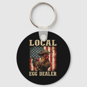 Local Egg Dealer Roster Farmer Funny Chicken Easte Key Ring