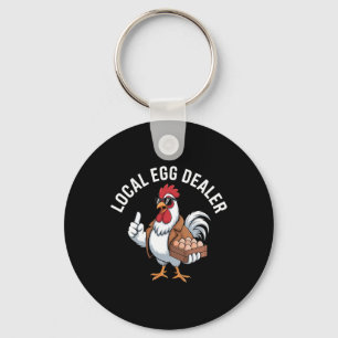 Local Egg Dealer Roster Farmer Funny Chicken Easte Key Ring