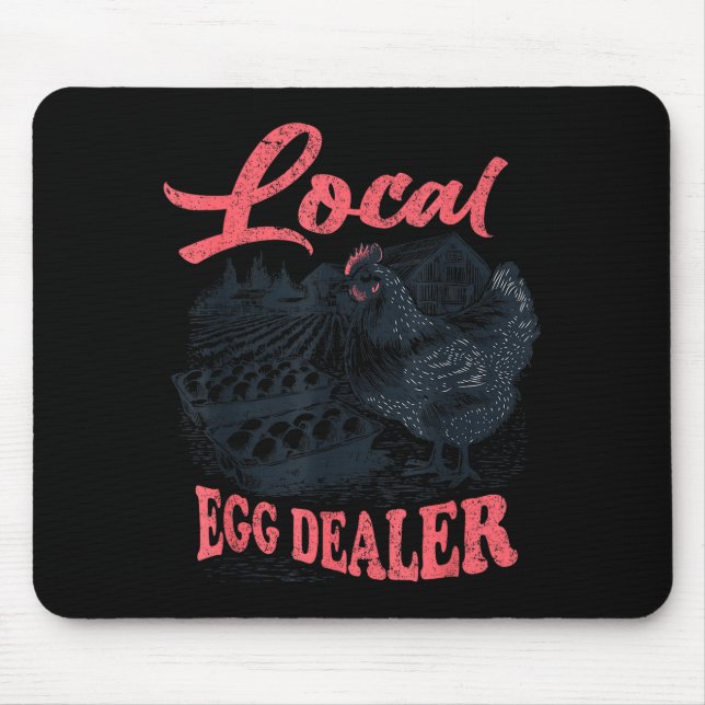 Local Egg Er Retro Chicken Funny Farmer Easter Adu Mouse Mat (Front)
